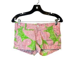 Liilly Pulitzer walsh short green pink cheat ya limeade women's size 00